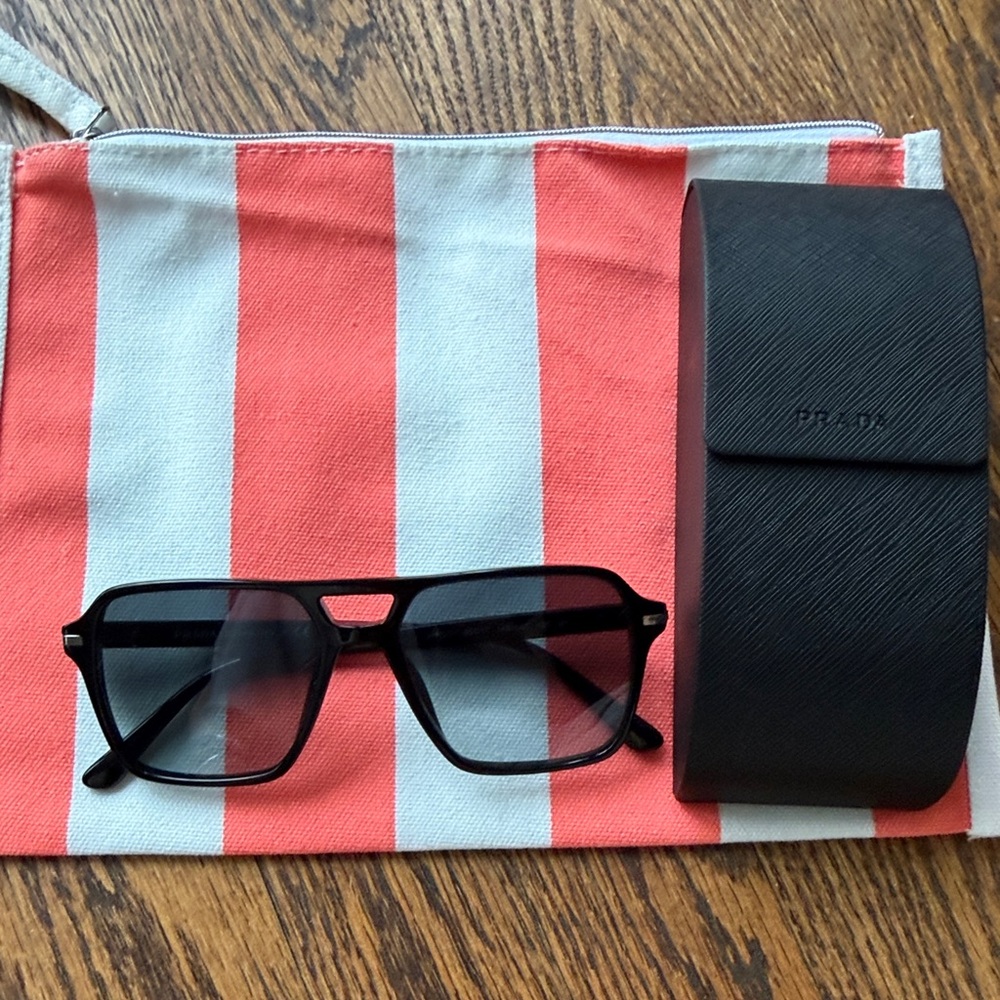 Prada PR 20-YS 5517 Black Sunglasses with Gradient Gray Lenses - Picture 10 of 11